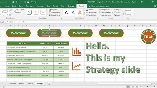 TECH-017 - Create a presentation in Excel and navigate through it like a website смотреть онлайн