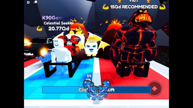 Destroying The Lava Golem At Deadlifts!!! Deadlift Simulator Roblox