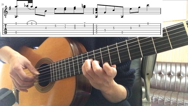 【TAB】 The Shadow of Your Smile(Fingerstyle Guitar)いそしぎ（ソロギター） смотреть онлайн