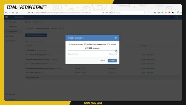 VK SMMwiki Part 4.2 (4.2 - Ретаргетинг ВКонтакте) смотреть онлайн