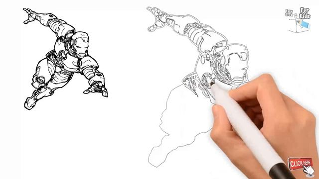 How to draw iron man g easy step by step Draw Easy For Kids смотреть онлайн