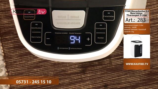 TITAN Wasserkocher 2.0 New Edition 5 Liter dazu GRATIS Riston Tee смотреть онлайн