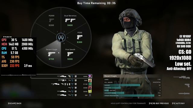 1x8GB RAM + i3 10100F + RX 580 8GB Test in Cyberpunk 2077, Valorant, CS GO, PUBG Lite смотреть онлайн