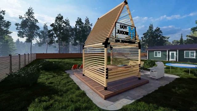 Маркиза(беседка), пергола (pergola), барнхаус, навес ART.Барн 3x3x2.5 смотреть онлайн