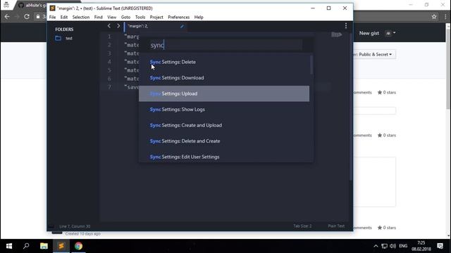 Настройка расширения Sync Settings в Sublime Text 3 смотреть онлайн