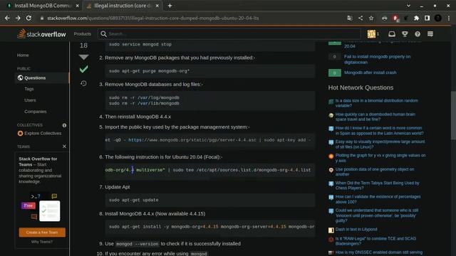 Error al instalar MongoDB en Linux - zsh: illegal hardware instruction mongod --version смотреть онлайн