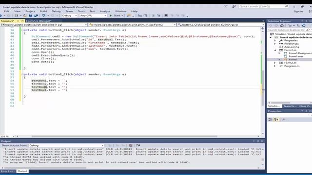 learn c# - Insert, Update, Delete and search(CRUD) in SQL Server Database & Print with code смотреть онлайн