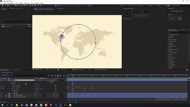 Анимация движения объектов (слоев) по пути в After Effects смотреть онлайн