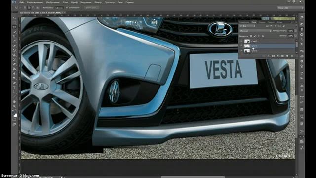 Шарж автомобиля в Photoshop - Lada Vesta ЧАСТЬ-2 смотреть онлайн
