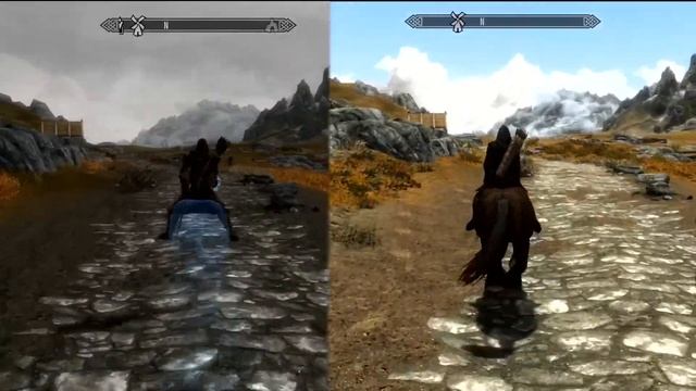 Skyrim Legendary Edition vs Skyrim Special Edition Graphics with Mods смотреть онлайн