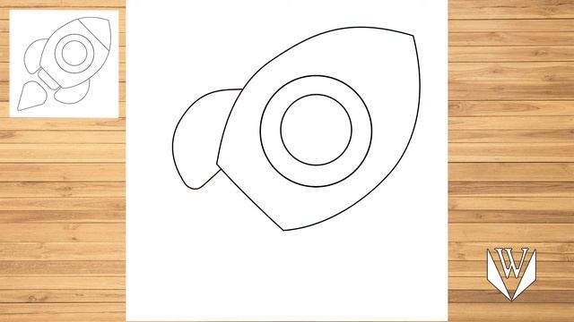 Как нарисовать ракета шаг за шагом, Easy Draw | Скачать бесплатно раскраски смотреть онлайн