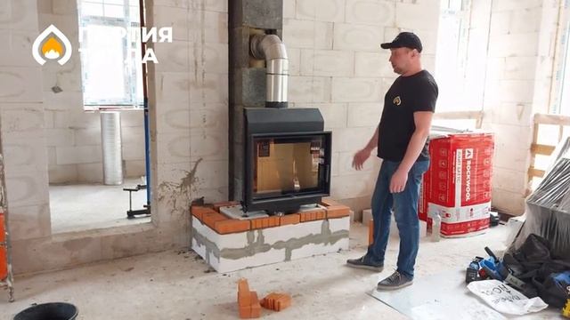 Кирпичный камин с топкой для загородного дома смотреть онлайн