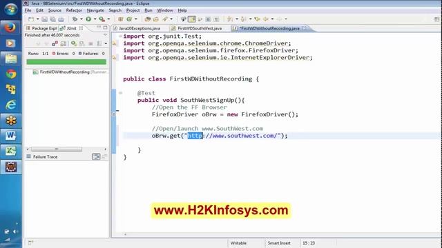 Selenium Webdriver Online Tutorials | Exceptions with and without recording tutorial | H2Kinfosys смотреть онлайн