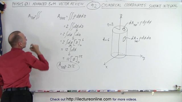 Physics Ch 67.1 Advanced E&M: Review Vectors (92 of 113) Cylindrical Coordinates: Surface Integral смотреть онлайн
