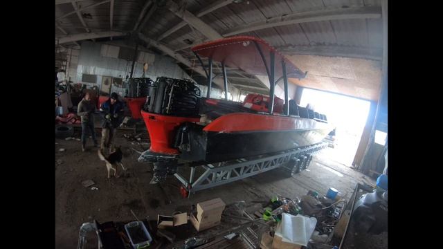 Installation Of Yamaha 350 Outboard Motors On A Speedboat. Монтаж ПЛМ на скоростной катер.