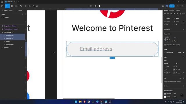 Redesigning the Pinterest App Login Screen: A UI Design Practice in Figma