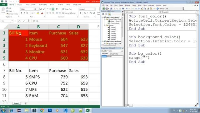 How to change font and background color using VBA in Excel , Change Font and Background color using смотреть онлайн