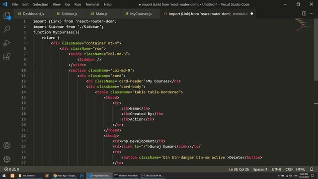 User Dashboard Layout Completed with ReactJs | Learning Management System in Django ReactJs #17 смотреть онлайн