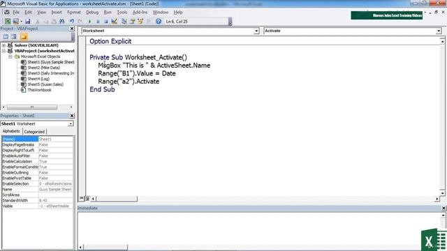 99.Worksheet Triggers - Activate And Deactivate || VBA Tutorial || Lecture | Microsoft Excel смотреть онлайн