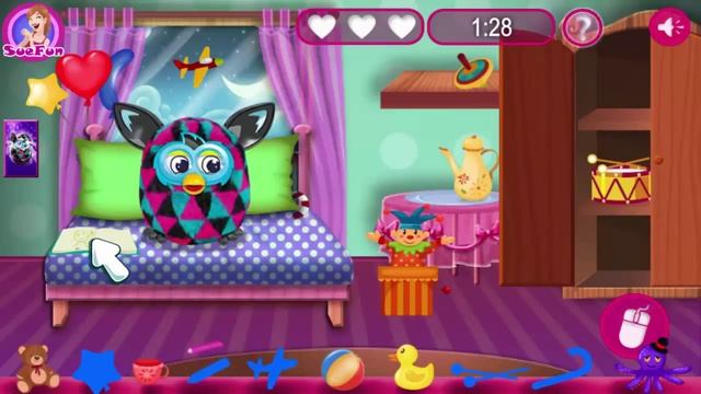 Игры для девочек онлайн - Фарби развивающая игра Furby Hidden Objects смотреть онлайн