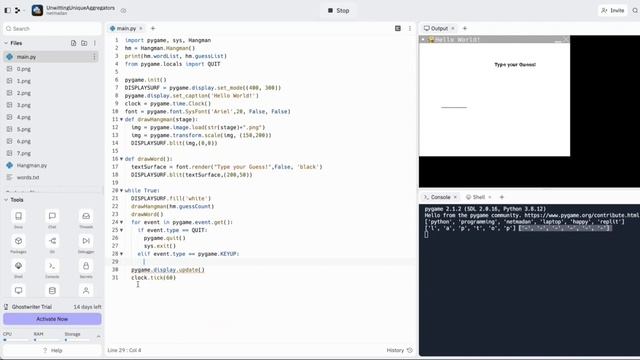 Hangman Game - PyGame - with Images смотреть онлайн