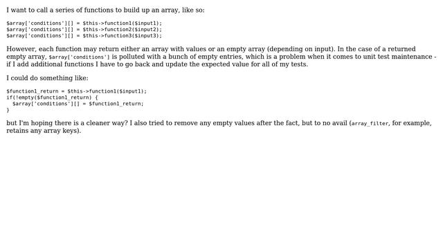 Code Review: Append to array if not empty смотреть онлайн
