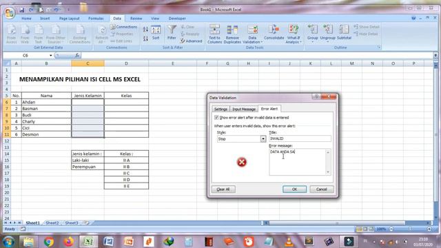 Menampilkan pilihan isi cell Ms Excel ( Drop down list in excel ) смотреть онлайн