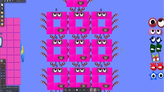 Numberblock Puzzle Tetris Game SMR SPACE | Numberblocks 81 to 90 | The Floor is LAVA by Algodoo смотреть онлайн