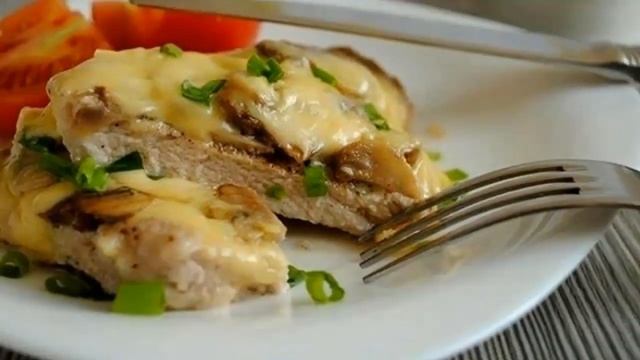 Мясо по французски с грибами.Как приготовить мясо по французски. смотреть онлайн