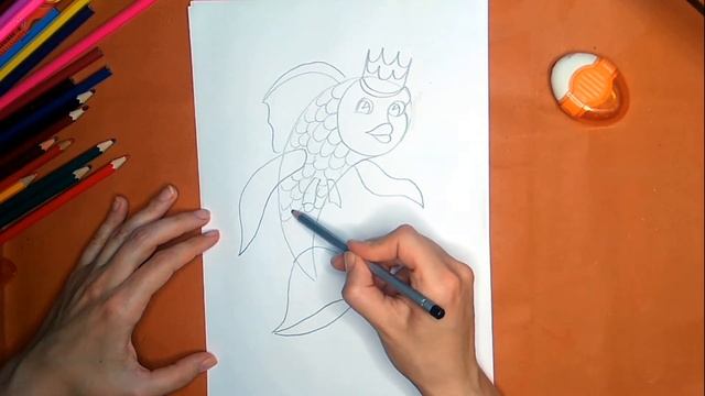 Как нарисовать золотую рыбку карандашом. Онлайн-школа рисования "Малевашки" смотреть онлайн