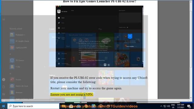 Fix Epic Games Launcher PI-UBI-02 Error смотреть онлайн