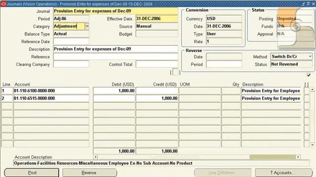 Oracle 11i Financials E-Business Suite - General Ledger - Enter Journals смотреть онлайн