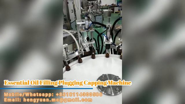Automatic 10 ml Essential Oil Filling Plugging Capping Machine | Rotating Disc Plate Driving Filler смотреть онлайн