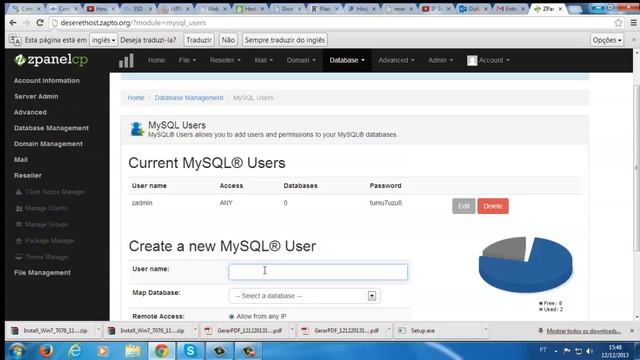 criando banco de dados mysql no zpanel смотреть онлайн