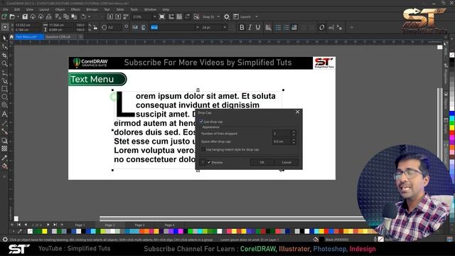 Text Menu Complete Options in Coreldraw | Learn Coreldraw in Hindi by Simplified Tuts смотреть онлайн