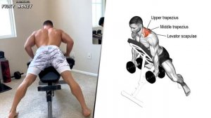 Упражнения для БОЛЬШИХ ТРАПЕЦИЙ. Тренировка дома с гантелями
