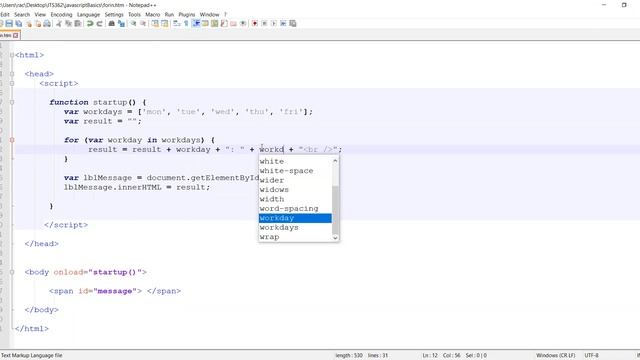 ITS 362 - For loops and arrays with JavaScript for dynamic websites (video 1) смотреть онлайн