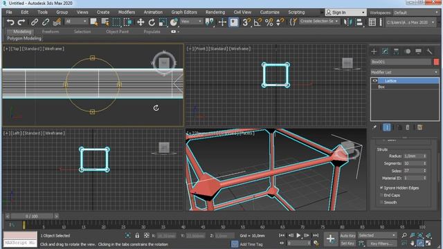 ТехРис. Работа в программе 3ds max. Модификатор "Lattice" смотреть онлайн
