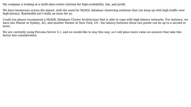 Databases: MySQL Cluster over WAN: Best Architecture Options? смотреть онлайн