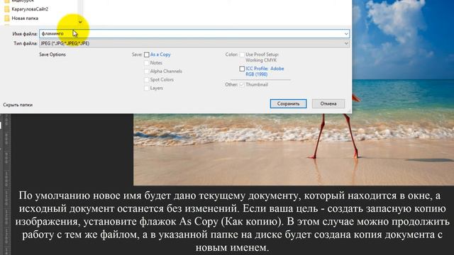 Упражнение 2.14. Сохранение документа под другим именем AdobePhotoshop смотреть онлайн