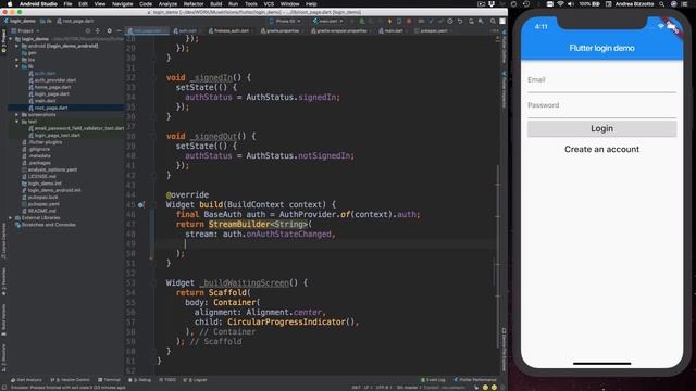 Flutter & Firebase authentication with streams and StreamBuilder смотреть онлайн