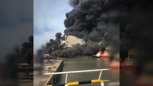 Jag Leela Aframax Tanker Fire and Explosion at Belawan, Indonesia смотреть онлайн
