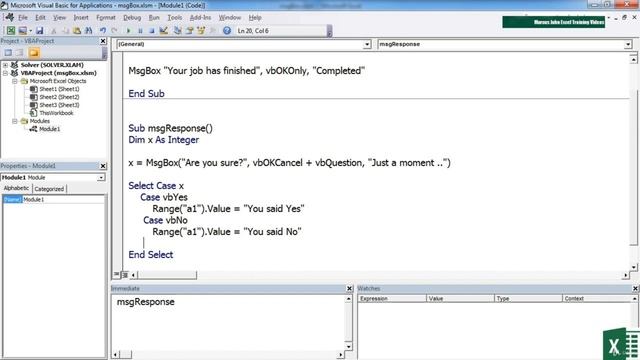 52 Using MSGBOX To Interact With Users смотреть онлайн