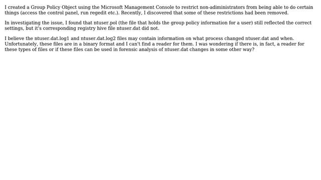 Reading ntuser.dat.log files смотреть онлайн