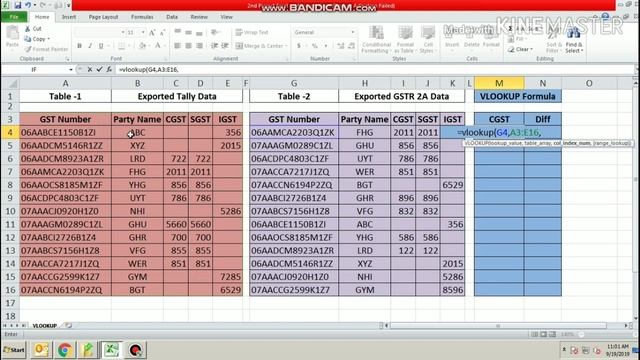 Vlookup Formula In Excel for GSTR 2A Reconciliation / Matching смотреть онлайн