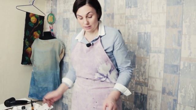 Холодный батик. Роспись по ткани. - Зимний лес смотреть онлайн