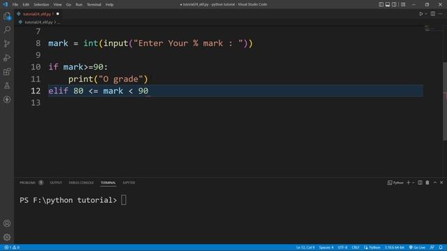 Elif Statement in Python || Python Conditional Statements|| Learn Python in 2022 || Part #24 смотреть онлайн