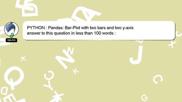 PYTHON : Pandas: Bar-Plot with two bars and two y-axis смотреть онлайн