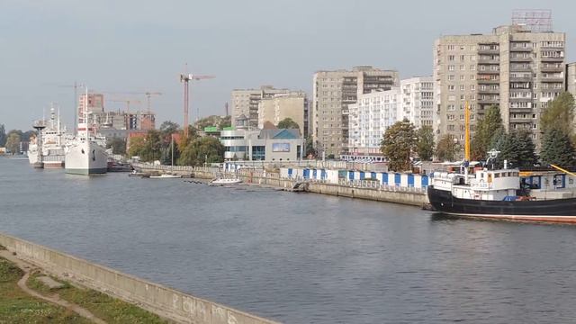 Калининград Набережная Баграмяна с эстакадного моста смотреть онлайн