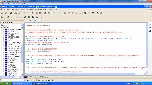 CREACIÓN DE TABLESPACE,ROLES,USUARIOS, PERMISOS EN ORACLE смотреть онлайн
